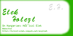 elek holczl business card